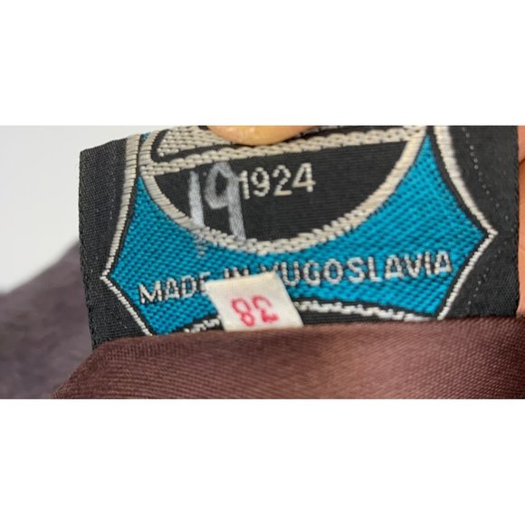 80s VTG JKI Full Length Genuine Fur Coat Rabbit Brown Purple Large Rustic 6754 - Picture 11 of 16